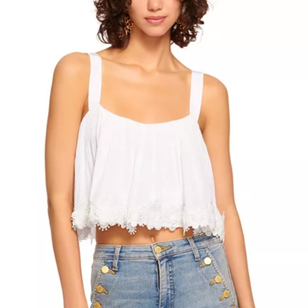 Ramy Brook‎ Elizabeth Floral Lace Appliqué Top